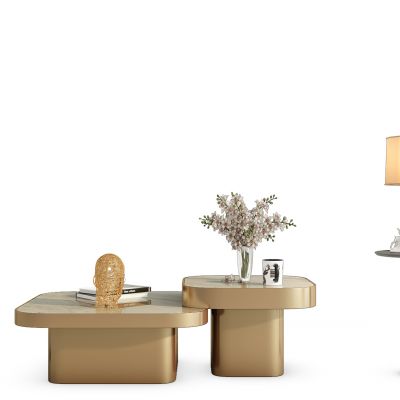 现代金属饰品摆件茶几组合