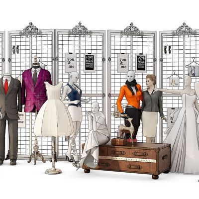 服饰衣服人物模特皮箱