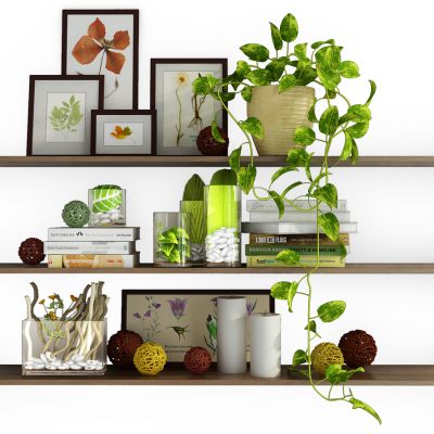 现代盆栽装饰画摆件组合