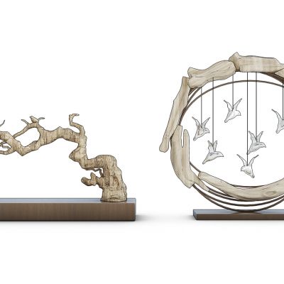 新中式根雕摆件饰品干枝