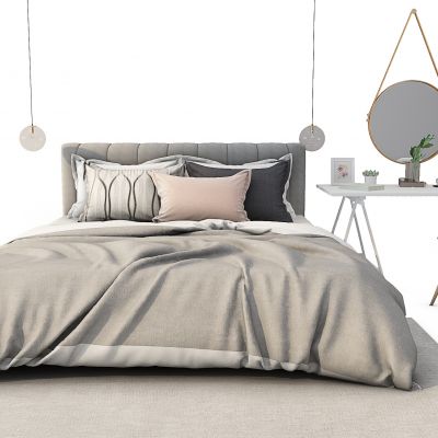 北欧简约双人床床具组合