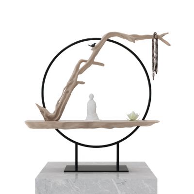 中式根雕佛珠摆件