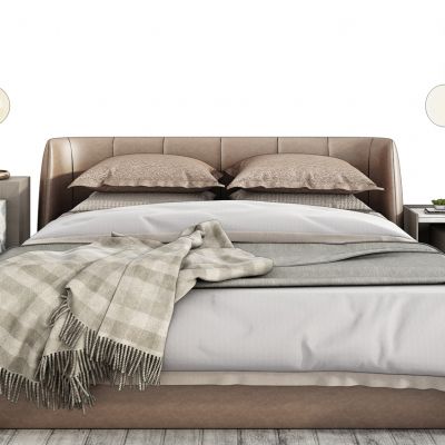 现代床组合毛毯