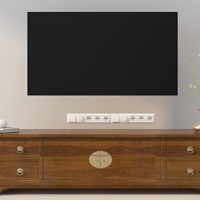 中式电视柜插座