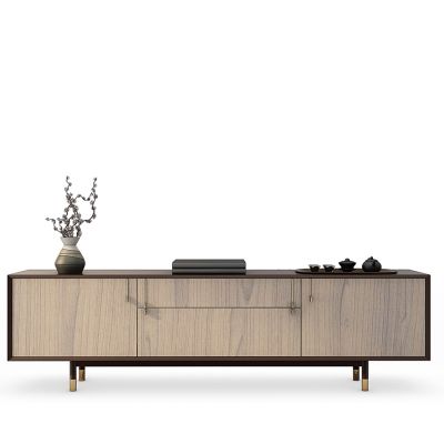 新中式电视柜雕塑花架