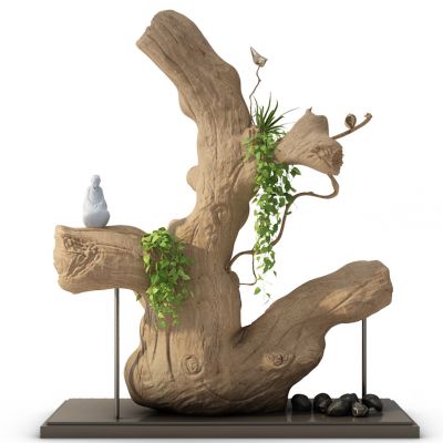 禅意佛根雕摆件