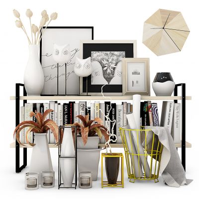 现代花瓶相册陈设摆件