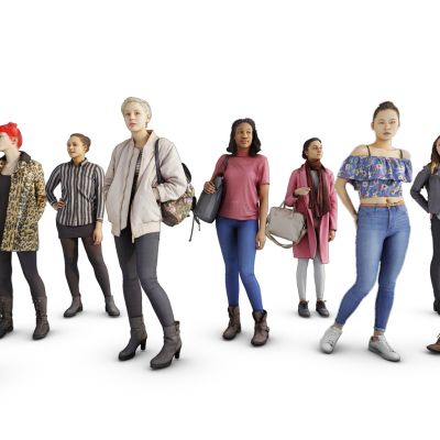 现代时尚人物组合