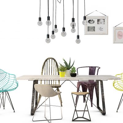 工业风桌椅组合