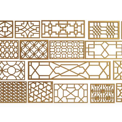 中式金属栅格窗格