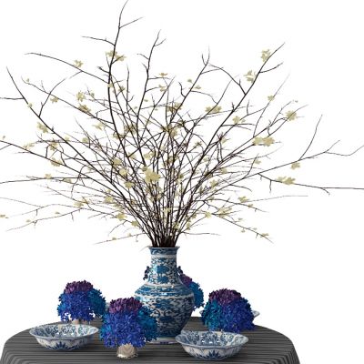 中式青花瓷摆件