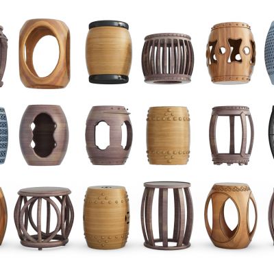 新中式圆形鼓凳,圆凳，圆墩，秀墩，坐凳