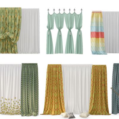 现代窗帘抱枕组合