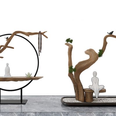 根雕佛像雕塑佛珠禅意摆件