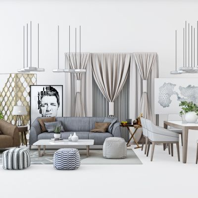 现代沙发茶几组合