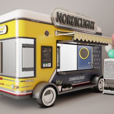 工业风快餐车 花车 早餐车