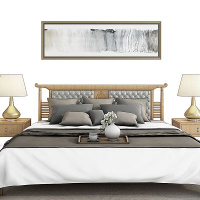 中式床装饰组合