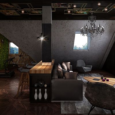 工业风格影音室