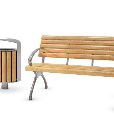 室外座椅圾桶组合