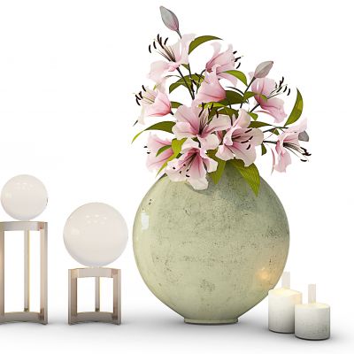 摆件植物花瓶百合花