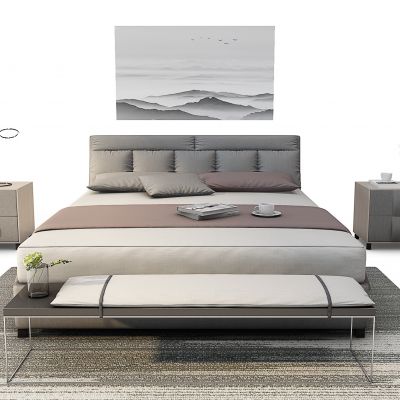 北欧简约双人床床具组合