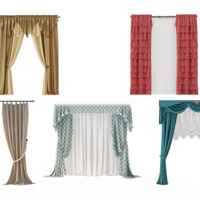 欧式田园窗帘纱帘组合