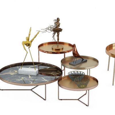 现代金属茶几摆件人物雕塑