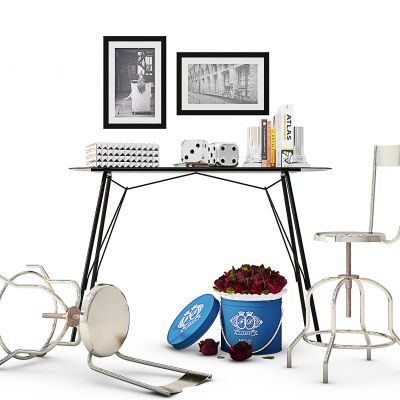 工业风吧椅桌子陈设品