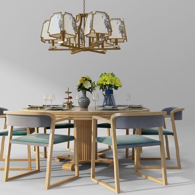 中式餐桌椅组合吊灯