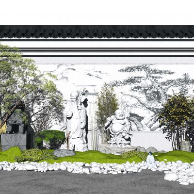 新中式庭院小品