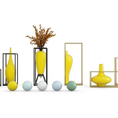现代陶瓷花瓶摆件组合