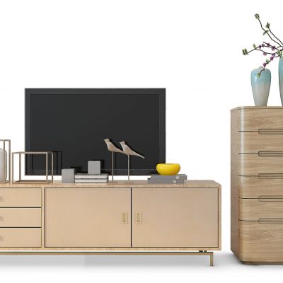 新中式边柜电视柜陈设品