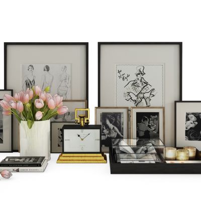 时装彩图相架装饰摆件