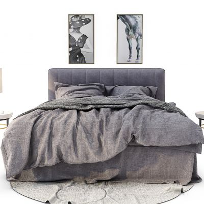 北欧简约双人床床具组合