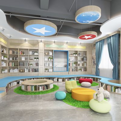 现代图书馆阅览室