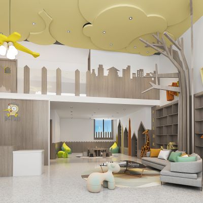 现代幼儿园活动室3D模型