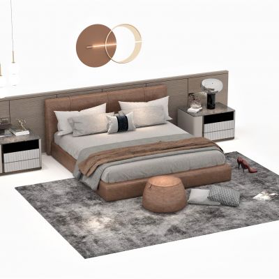 现代风格双人床