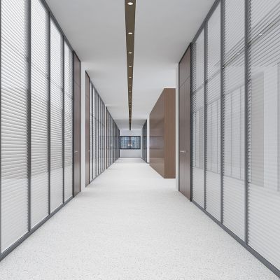 现代办公室过道3D模型
