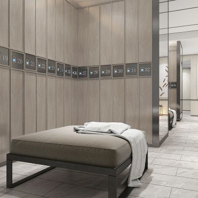 现代洗浴中心更衣室