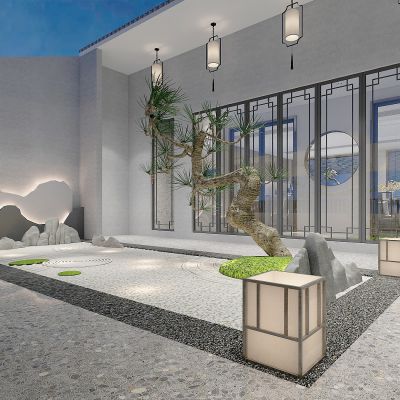 新中式玄关景观