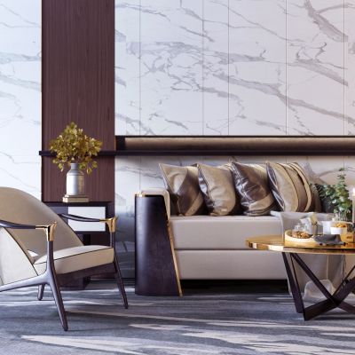 现代轻奢沙发茶几组合