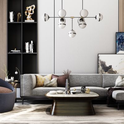 现代沙发茶几组合