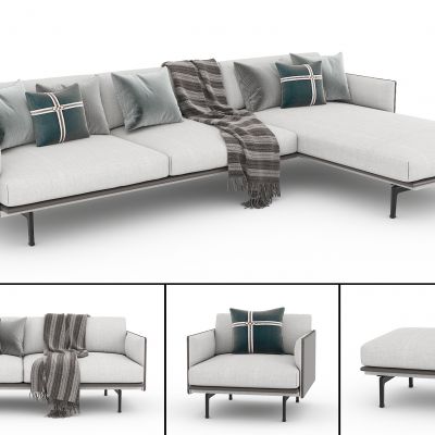 现代转角沙发组合