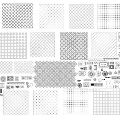 cad地面铺砖地面拼花素材图库CAD图纸