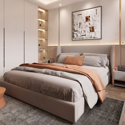 现代家居卧室，轻奢卧室，卧室