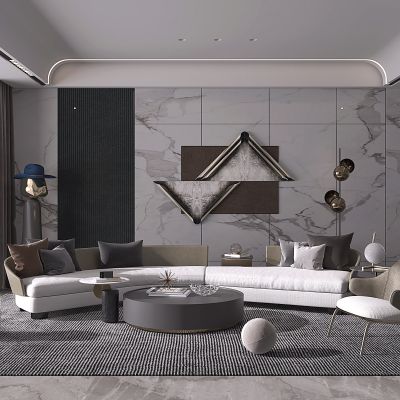 现代轻奢客厅沙发组合