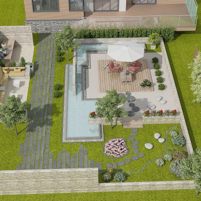 现代别墅庭院景观