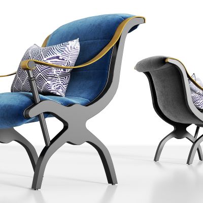 北欧轻奢绒布单椅组合