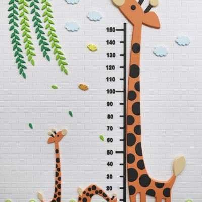现代身高贴 儿童身高贴 墙饰 长颈鹿 幼儿园
