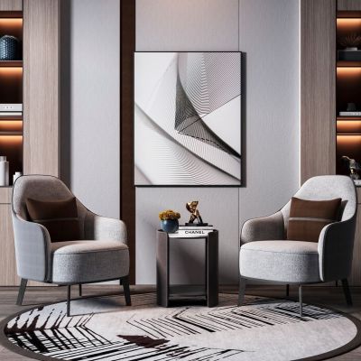 现代休闲沙发边几组合